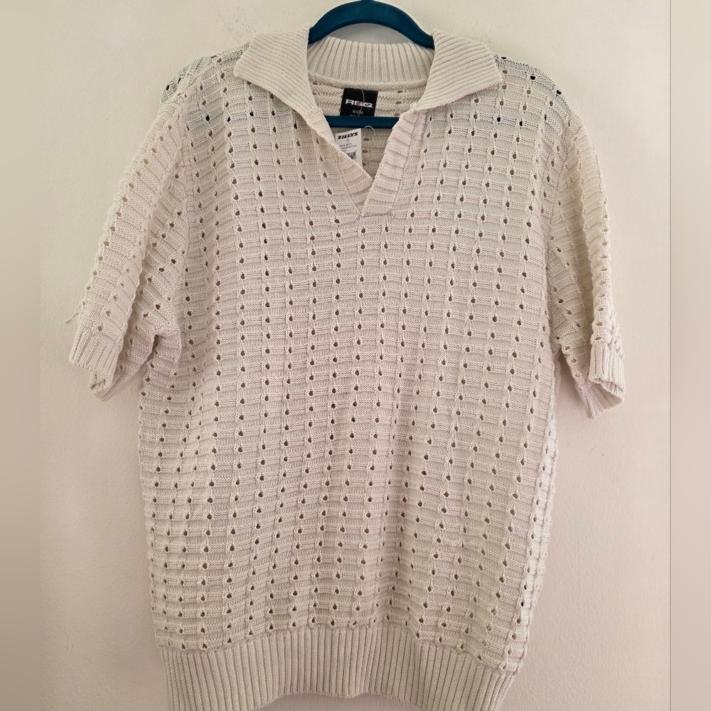 RSQ Off-White Knit Sweater‎ Men's Sz Medium